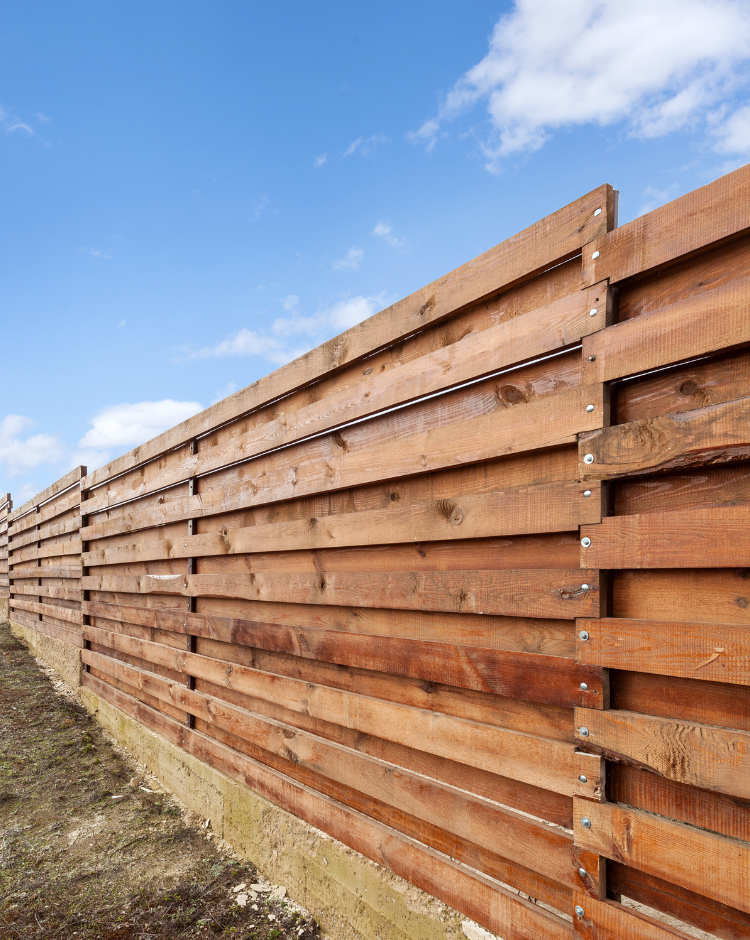 install horizontal cedar fence
